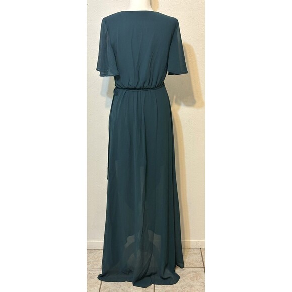 Show Me Your Mumu Women’Size M Sophia Wrap Green Maxi Dress Flutter Sleeve - Picture 7 of 15